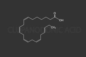 klupanodonisk syra molekyl skelett- kemisk formel vektor