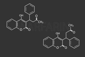 Warfarin molekular Skelett- chemisch Formel vektor