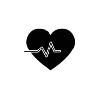 Herz Bewertung Symbol. einfach solide Stil. Herz Impuls, Elektrokardiogramm, Gesundheitswesen und medizinisch Konzept. schwarz Silhouette, Glyphe Symbol. Vektor Illustration isoliert.