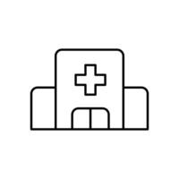 Krankenhaus Gebäude Symbol. einfach Gliederung Stil. Klinik Center, Gesundheit Pflege, medizinisch Konzept. dünn Linie Symbol. Vektor Illustration isoliert.