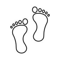 Fuß drucken Symbol. einfach Gliederung Stil. nackt Fuß drucken, Füße, Mensch Schritt, Fußabdruck Konzept. dünn Linie Symbol. Vektor Illustration isoliert.