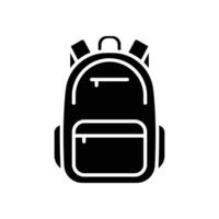 Rucksack Symbol. einfach solide Stil. Tasche, Schule, zurück, Pack, Schulranzen, Tornister, Schüler Konzept. schwarz Silhouette, Glyphe Symbol. Vektor Illustration isoliert.