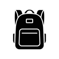 Rucksack Symbol. einfach solide Stil. Tasche, Schule, zurück, Pack, Schulranzen, Tornister, Schüler Konzept. schwarz Silhouette, Glyphe Symbol. Vektor Illustration isoliert.