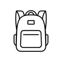 Rucksack Symbol. einfach Gliederung Stil. Tasche, Schule, zurück, Pack, Schulranzen, Tornister, Schüler Konzept. dünn Linie Symbol. Vektor Illustration isoliert.