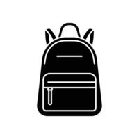 Rucksack Symbol. einfach solide Stil. Tasche, Schule, zurück, Pack, Schulranzen, Tornister, Schüler Konzept. schwarz Silhouette, Glyphe Symbol. Vektor Illustration isoliert.