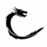 vektor grafisk illustration av design abstrakt stam- drake orm i svart på en vit bakgrund