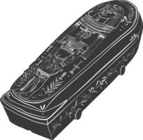 ai genererad silhuett gammal egypten sarkofag svart Färg endast vektor