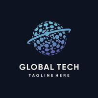 global Technik Logo Vorlage kreativ Konzept einzigartig Stil Prämie Vektor