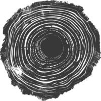 ai generiert Silhouette Baum Ringe schwarz Farbe nur vektor