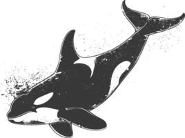 ai generiert Silhouette das Orca oder Mörder Wal Fisch Tier schwarz Farbe nur vektor