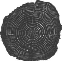 ai generiert Silhouette Baum Ringe schwarz Farbe nur vektor