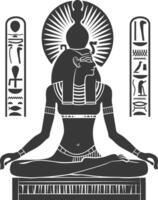 ai genererad silhuett enda gammal egyptisk hieroglyfer symbol logotyp svart Färg endast vektor