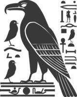 ai genererad silhuett enda gammal egyptisk hieroglyfer symbol logotyp svart Färg endast vektor