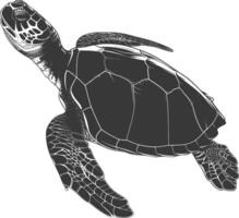 ai generiert Silhouette Schildkröte Tier schwarz Farbe nur voll Körper vektor