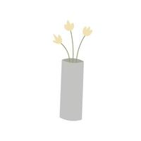 vektor illustration av de gul blomma i de glas vas