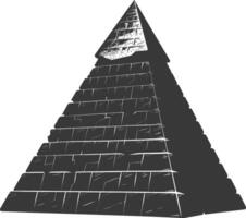 ai genererad silhuett gammal egyptisk pyramid symbol logotyp svart Färg endast vektor