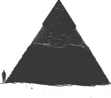 ai generiert Silhouette uralt ägyptisch Pyramide Symbol Logo schwarz Farbe nur vektor