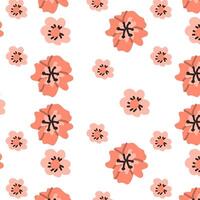 blommig sömlös mönster med ditsy rosa blommor. vektor illustration i årgång stil. elegant design för textil, interiör dekoration. rosa daisy blommor sömlös bakgrund.