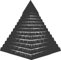 ai genererad silhuett gammal egyptisk pyramid symbol logotyp svart Färg endast vektor