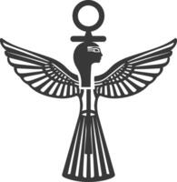 ai genererad silhuett enda gammal egyptisk hieroglyfer symbol logotyp svart Färg endast vektor