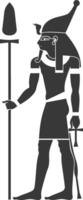 ai genererad silhuett enda gammal egyptisk hieroglyfer symbol logotyp svart Färg endast vektor