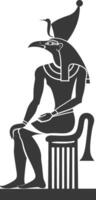 ai genererad silhuett enda gammal egyptisk hieroglyfer symbol logotyp svart Färg endast vektor