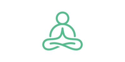 meditation terapi logotyp design. yoga person logotyp, logotyp design mall, symbol, ikon, kreativ. vektor