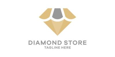 Logo Design Kombination von Diamant gestalten mit Geschäft, Logo Design Vorlage, Symbol Idee. vektor