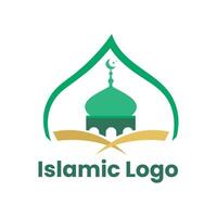 islamic logotyp mall, band islamic kupol palats logotyp design mall. moské logotyp idéer. inspiration logotyp design. mall vektor illustration.