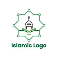 islamic logotyp mall, band islamic kupol palats logotyp design mall. moské logotyp idéer. inspiration logotyp design. mall vektor illustration.