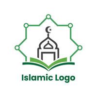 islamic logotyp mall, band islamic kupol palats logotyp design mall. moské logotyp idéer. inspiration logotyp design. mall vektor illustration.