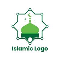 islamic logotyp mall, band islamic kupol palats logotyp design mall. moské logotyp idéer. inspiration logotyp design. mall vektor illustration.