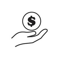 Hand halten ein Dollar Rechnung. Symbol von Geld vektor