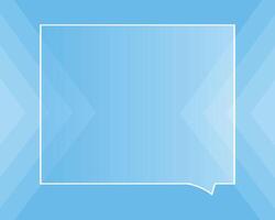 Blau Box zum irgendein Text mit Box und Pfeil. leeren Dialog Fenster. Netz Banner Vektor Illustration.