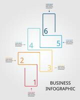 Platz Zeitleiste Diagramm Vorlage zum Infografik zum Präsentation zum 6 Element vektor