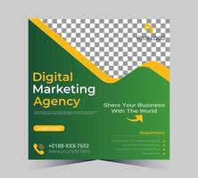 Digital Marketing Agentur Flyer Vorlage mit Gelb und schwarz Design vektor