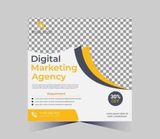 Digital Marketing Agentur Flyer Vorlage mit Gelb und grau Farbe planen vektor
