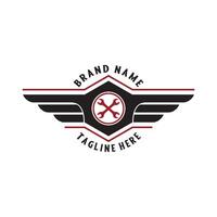 reparera affär logotyp, för bil eller motorcykel reparera butiker. vektor