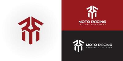 abstrakt Initiale Brief Herr oder rm Logo im rot Farbe Rennen Logo Design Vorlage vorgestellt mit mehrere Hintergrund Farben. das Logo ist geeignet zum moto Sport oder Motor- Rennen Logo Design Inspiration vektor