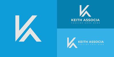 abstrakt första brev ka eller ak logotyp i vit Färg isolerat i flera olika blå bakgrunder applicerad för företag och hört logotyp också lämplig för de märken eller företag ha första namn ak eller ka vektor