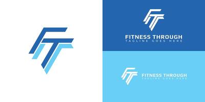 abstrakt Initiale Brief ft oder tf Logo im mehrere Blau Farben isoliert im mehrere Hintergrund Farben angewendet zum Fitness App Logo ebenfalls geeignet zum das Marken oder Unternehmen haben Initiale Name tf oder ft. vektor