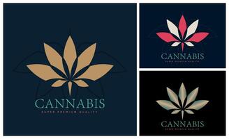 cannabis marijuana blad lyx form logotyp design mall vektor