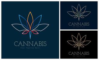 Cannabis modern Linie Logo Vorlage Design zum Marke oder Unternehmen und andere vektor