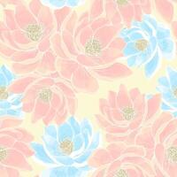tropisch nahtlos Muster von Rosa und Blau Lotusblumen zum Stoff und Hintergrund vektor