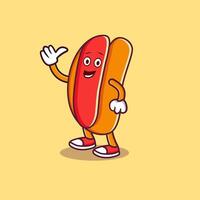 cool Hotdog Karikatur Vektor Symbol Grafik Design Illustration