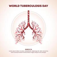 Welt Tuberkulose Tag Hintergrund mit ein Illustrator von ein Lunge und Tuberkulose vektor