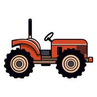 Traktor Illustration Vektor Kunst isoliert auf ein Weiß Hintergrund, ein Bauernhof Transport Gliederung eben Symbol