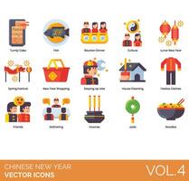 kinesisk ny år vektor ikon uppsättning