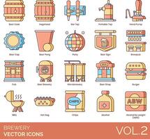 bryggeri vektor ikon uppsättning