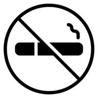 förbjuden rökning glyf ikon vektor